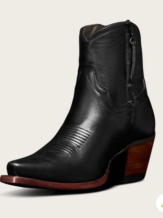 Tecovas Shoes - Tecovas The Daisy Boots Black Leather Western Rodeo Ankle Boots Women’s 6.5